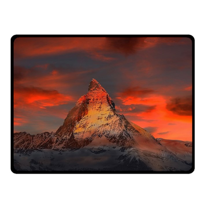 Switzerland-zermatt-mountains-snow Double Sided Fleece Blanket (Small) 