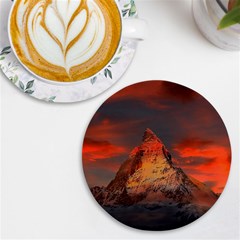 Switzerland-zermatt-mountains-snow Uv Print Round Tile Coaster