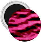 Pink  Waves Flow Series 3 3  Magnets Front