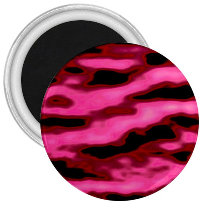 Pink  Waves Flow Series 3 3  Magnets