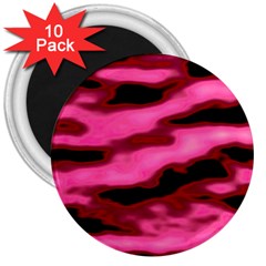 Pink  Waves Flow Series 3 3  Magnets (10 Pack)  by DimitriosArt