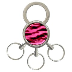 Pink  Waves Flow Series 3 3-ring Key Chain by DimitriosArt