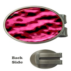 Pink  Waves Flow Series 3 Money Clips (oval)  by DimitriosArt