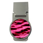 Pink  Waves Flow Series 3 Money Clips (Round)  Front