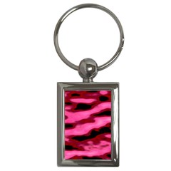 Pink  Waves Flow Series 3 Key Chain (rectangle) by DimitriosArt