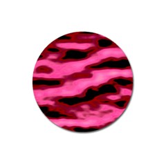 Pink  Waves Flow Series 3 Magnet 3  (round) by DimitriosArt