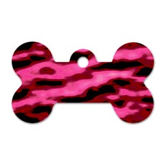 Pink  Waves Flow Series 3 Dog Tag Bone (one Side) by DimitriosArt