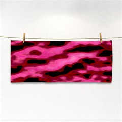 Pink  Waves Flow Series 3 Hand Towel by DimitriosArt