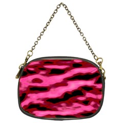 Pink  Waves Flow Series 3 Chain Purse (two Sides) by DimitriosArt