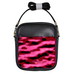 Pink  Waves Flow Series 3 Girls Sling Bag by DimitriosArt