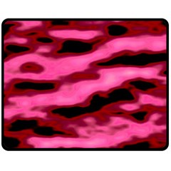 Pink  Waves Flow Series 3 Fleece Blanket (medium)  by DimitriosArt