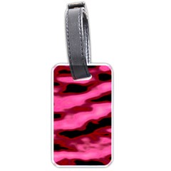 Pink  Waves Flow Series 3 Luggage Tag (one Side) by DimitriosArt