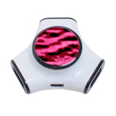 Pink  Waves Flow Series 3 3-port Usb Hub by DimitriosArt