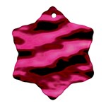 Pink  Waves Flow Series 3 Snowflake Ornament (Two Sides) Front