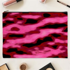 Pink  Waves Flow Series 3 Cosmetic Bag (xxxl) by DimitriosArt