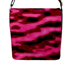 Pink  Waves Flow Series 3 Flap Closure Messenger Bag (l) by DimitriosArt