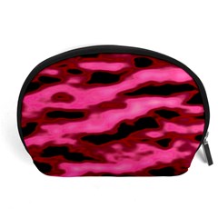 Pink  Waves Flow Series 3 Accessory Pouch (large) by DimitriosArt