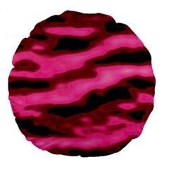 Pink  Waves Flow Series 3 Large 18  Premium Flano Round Cushions by DimitriosArt