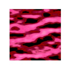 Pink  Waves Flow Series 3 Small Satin Scarf (square) by DimitriosArt