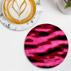 Pink  Waves Flow Series 3 Uv Print Round Tile Coaster