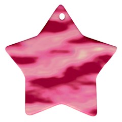 Pink  Waves Flow Series 4 Ornament (star) by DimitriosArt