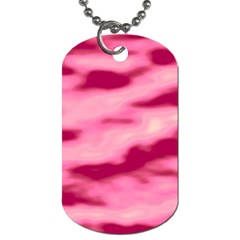 Pink  Waves Flow Series 4 Dog Tag (two Sides) by DimitriosArt