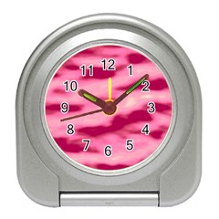 Pink  Waves Flow Series 4 Travel Alarm Clock by DimitriosArt