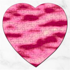 Pink  Waves Flow Series 4 Jigsaw Puzzle (heart) by DimitriosArt