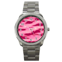 Pink  Waves Flow Series 4 Sport Metal Watch by DimitriosArt