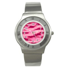 Pink  Waves Flow Series 4 Stainless Steel Watch by DimitriosArt