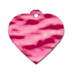 Pink  Waves Flow Series 4 Dog Tag Heart (Two Sides) Front