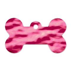 Pink  Waves Flow Series 4 Dog Tag Bone (one Side) by DimitriosArt