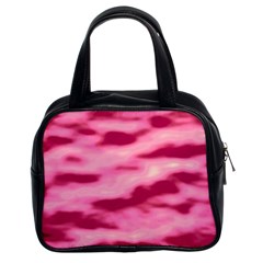 Pink  Waves Flow Series 4 Classic Handbag (two Sides) by DimitriosArt