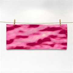 Pink  Waves Flow Series 4 Hand Towel by DimitriosArt