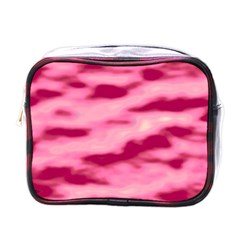 Pink  Waves Flow Series 4 Mini Toiletries Bag (one Side) by DimitriosArt