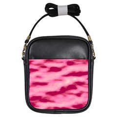 Pink  Waves Flow Series 4 Girls Sling Bag by DimitriosArt