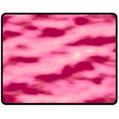 Pink  Waves Flow Series 4 Fleece Blanket (medium)  by DimitriosArt