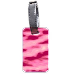 Pink  Waves Flow Series 4 Luggage Tag (two Sides) by DimitriosArt