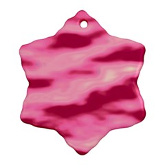 Pink  Waves Flow Series 4 Snowflake Ornament (two Sides) by DimitriosArt