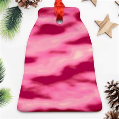 Pink  Waves Flow Series 4 Bell Ornament (two Sides) by DimitriosArt