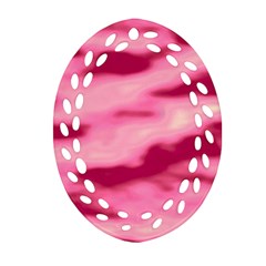 Pink  Waves Flow Series 4 Ornament (oval Filigree) by DimitriosArt