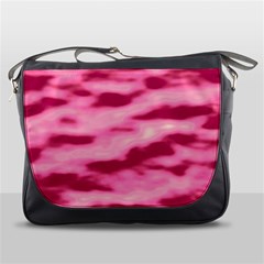 Pink  Waves Flow Series 4 Messenger Bag by DimitriosArt