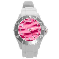 Pink  Waves Flow Series 4 Round Plastic Sport Watch (l) by DimitriosArt