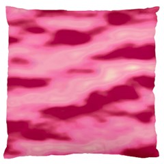 Pink  Waves Flow Series 4 Large Cushion Case (two Sides) by DimitriosArt