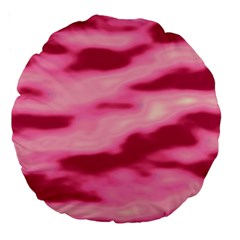 Pink  Waves Flow Series 4 Large 18  Premium Round Cushions