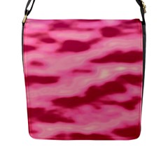 Pink  Waves Flow Series 4 Flap Closure Messenger Bag (l) by DimitriosArt