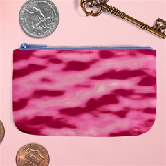 Pink  Waves Flow Series 4 Large Coin Purse by DimitriosArt