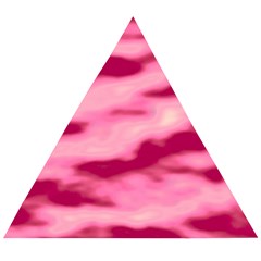 Pink  Waves Flow Series 4 Wooden Puzzle Triangle by DimitriosArt