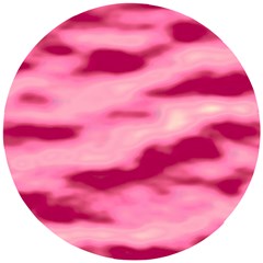 Pink  Waves Flow Series 4 Wooden Puzzle Round by DimitriosArt