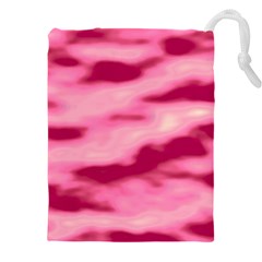 Pink  Waves Flow Series 4 Drawstring Pouch (4xl) by DimitriosArt